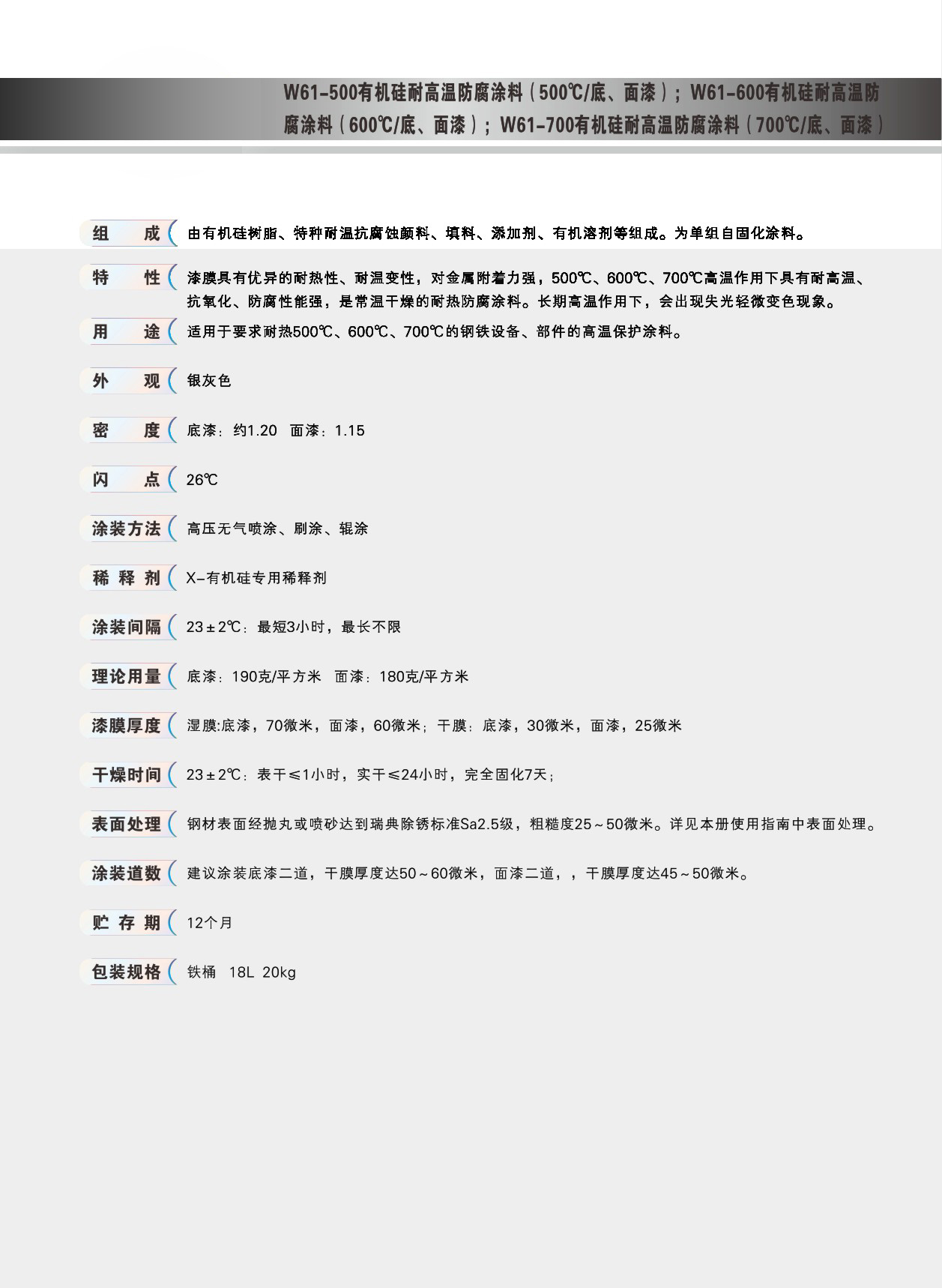 銀粉有機硅耐高溫防腐底漆500℃