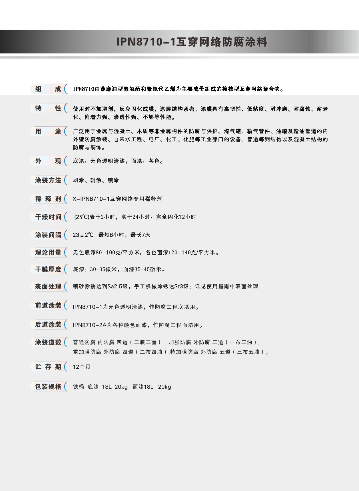 IPN8710互穿網絡防腐涂料